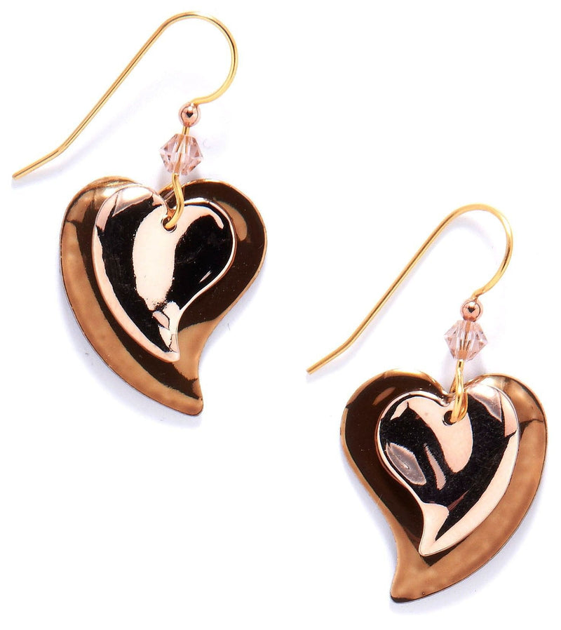 Bronze Copper Hearts Dangle Earrings - Shelburne Country Store