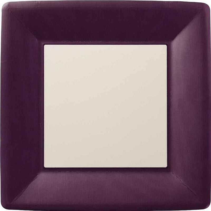 Classic Linen Aubergine Square Paper Dinner Plate - Shelburne Country Store