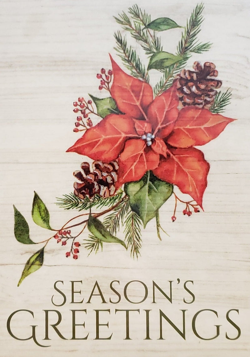 Countryside 20 Christmas Card Set - Poinsettia Swag - Shelburne Country Store