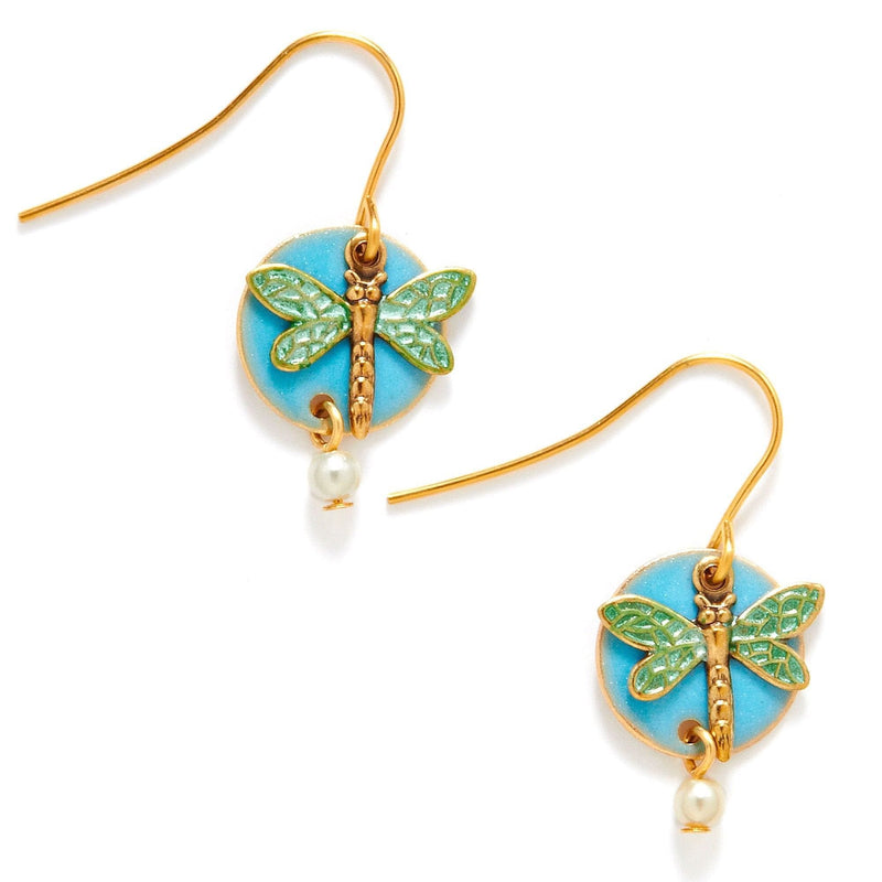 Dragonfly On Teal Earring  Earrings - Shelburne Country Store