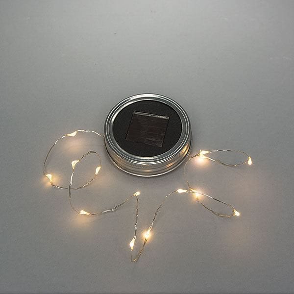 Solar Mason Jar Lid with 15 LED Lights - Warm White - Shelburne Country Store