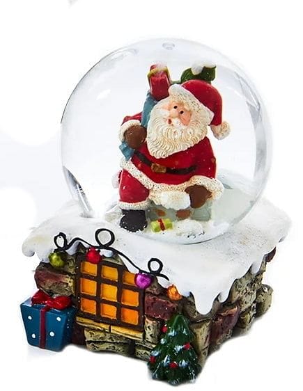Santa Climbing down the Chimney Waterglobe - Looking Up - Shelburne Country Store