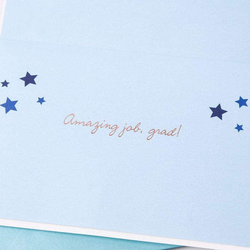 Multi Glitter Grad Cap on Blue Graduation Card - Shelburne Country Store