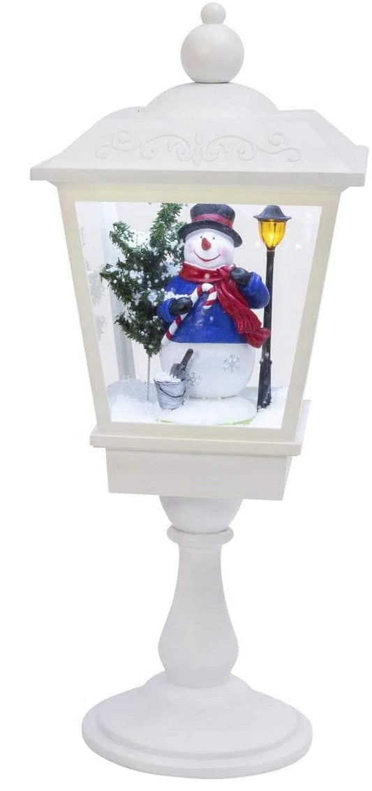 Lighted Musical Lantern with blowing Snow - Snowman - Shelburne Country Store