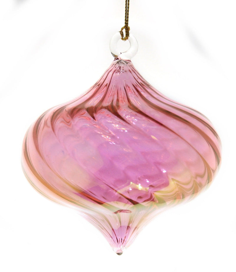 Swirled Onion Glass Ornament -  Christmas Red - Shelburne Country Store
