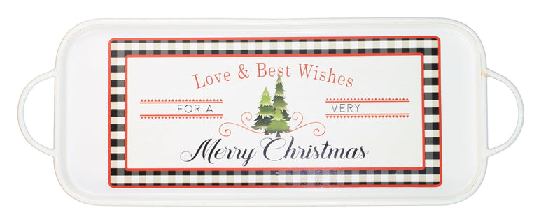 Enamel Christmas Tray With Handles - Shelburne Country Store