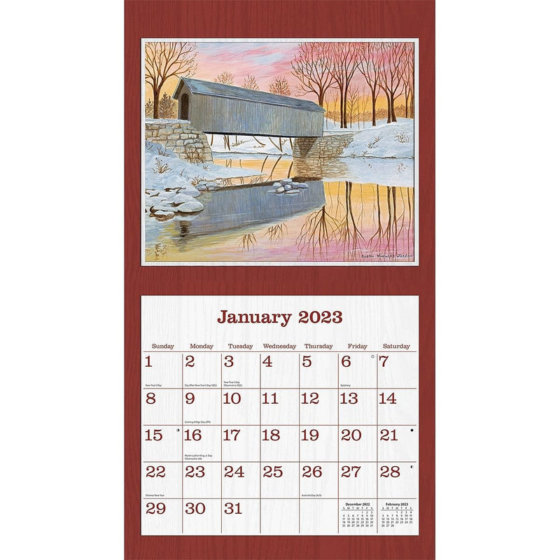 Covered Bridge 2023 Wall Calendar - Shelburne Country Store