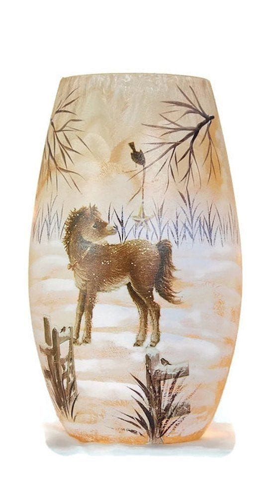 Lighted Glass Vase - Woodland Animals - - Shelburne Country Store