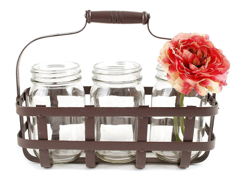3 Jars In Thick Metal Basket - Shelburne Country Store