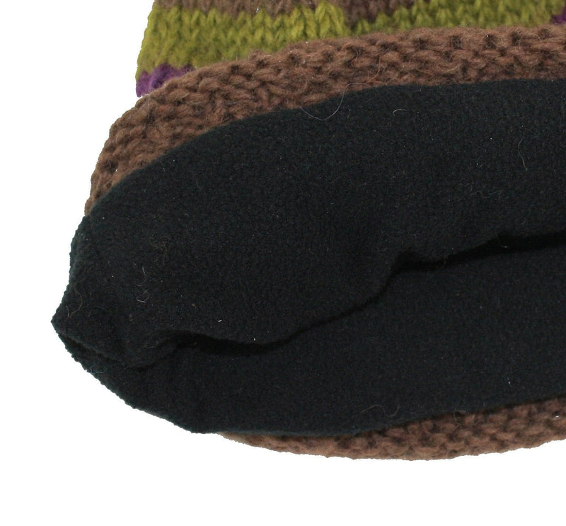 Beanie Hat Lined - Brown Green - Shelburne Country Store