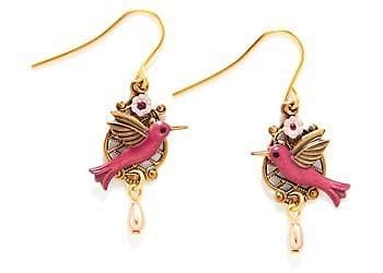 Hummingbird Drop Gold-Plated Earrings - Shelburne Country Store