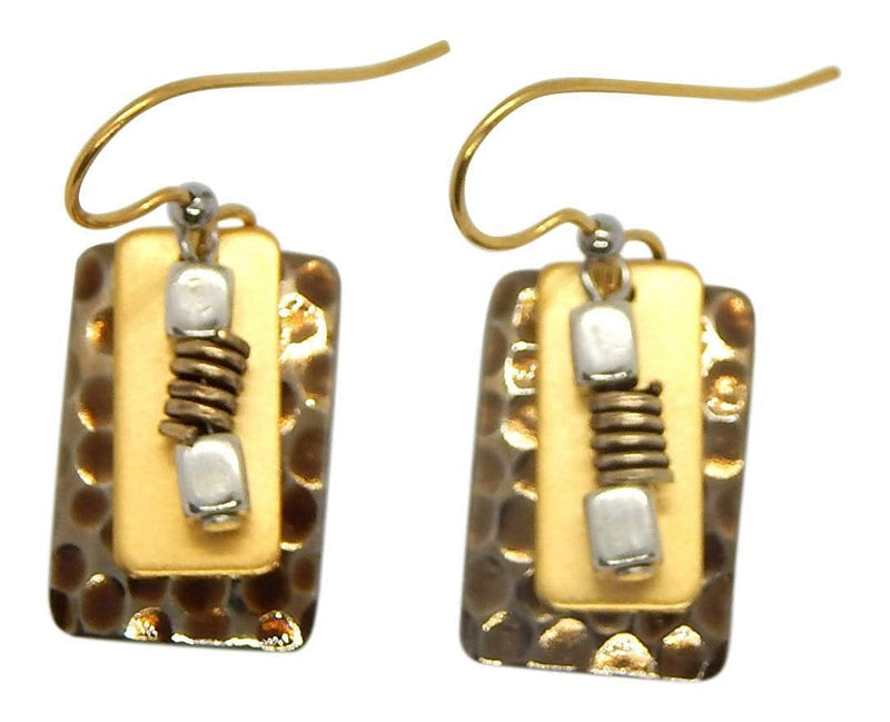 Layered Rectangles With Beads and Wrap Earrings - Shelburne Country Store