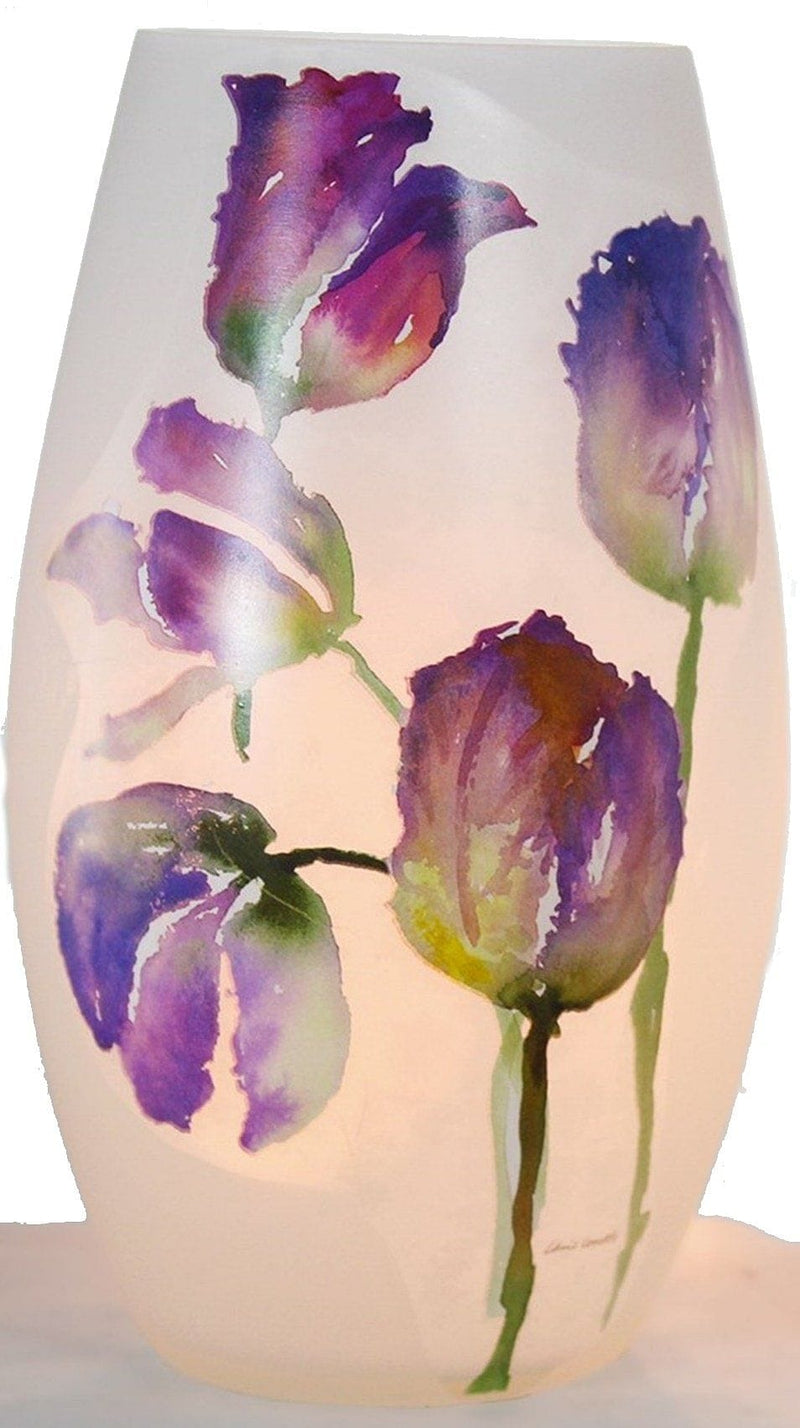 Lighted Glass Vase - Watercolor - - Shelburne Country Store