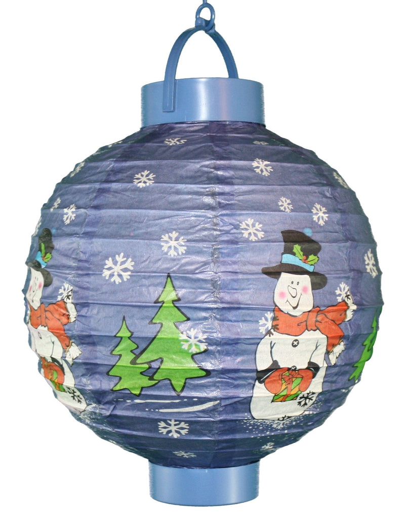 8 Inch B/O Lighted Paper Lantern - Blue Sman - Shelburne Country Store