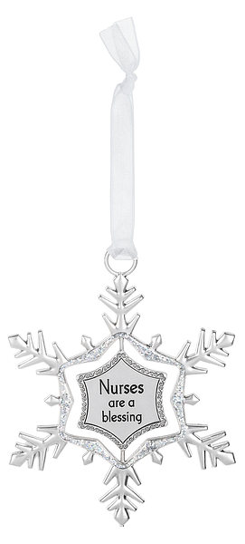 Swirling Snowflake Ornament - Nurses are a Blessing - Shelburne Country Store