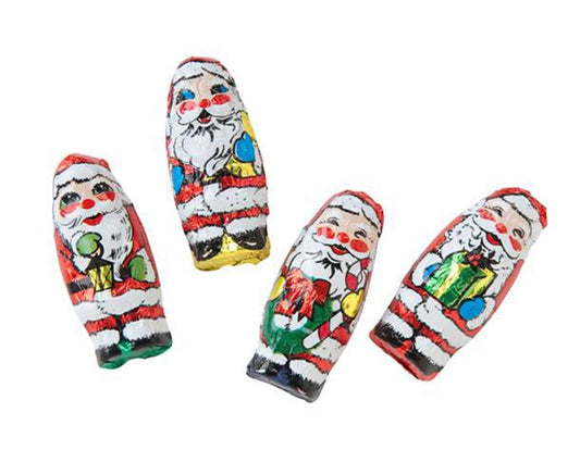 Foil Milk Chocolate Santas - 1 Pound - Shelburne Country Store