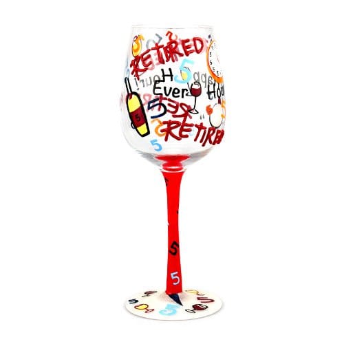 Painted Wine Glass - Retirement - Shelburne Country Store