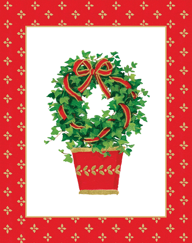 Ivy Wreath Topiary Christmas Boxed Cards - Shelburne Country Store