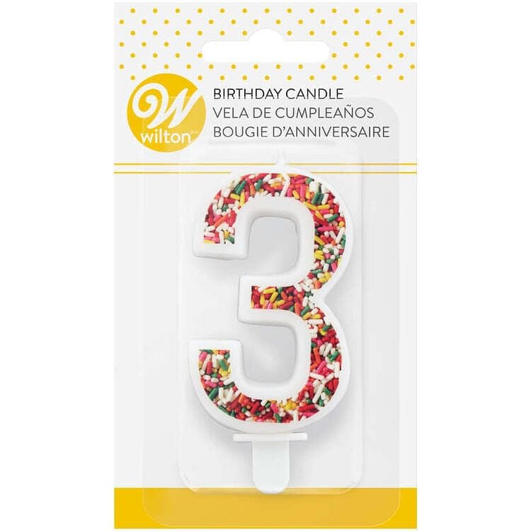 Sprinkle on the Birthday Fun Number 3 Birthday Candle - Shelburne Country Store