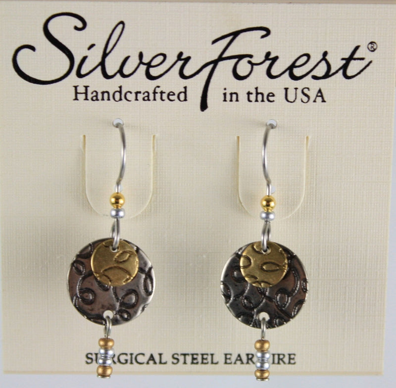 Round Layered Metal Earring With Beads - Shelburne Country Store