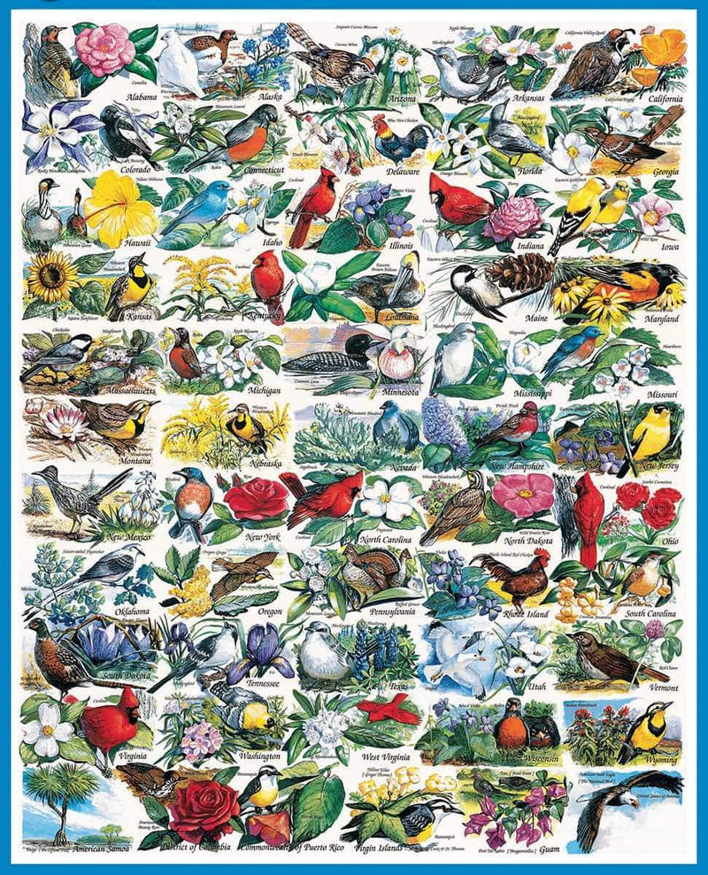 State Birds & Flowers - 1000 Piece Jigsaw Puzzle - Shelburne Country Store