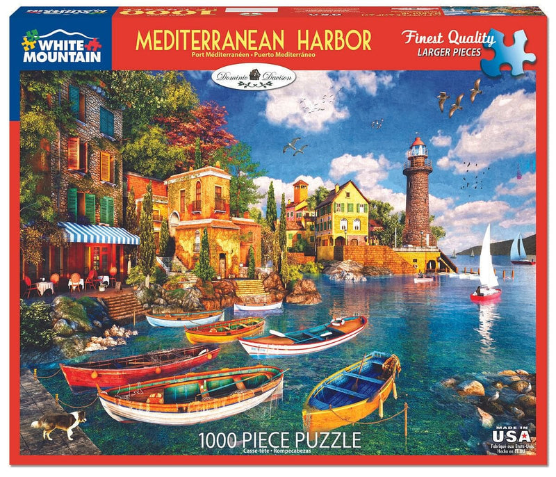 Mediterranean Harbor - 1000 Piece Jigsaw Puzzle - Shelburne Country Store