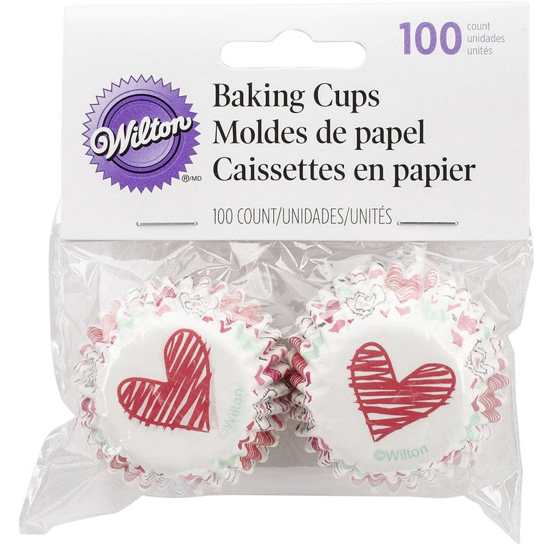 Wilton 100 Count Valentine's Day Heart Mini Baking Cups - Shelburne Country Store