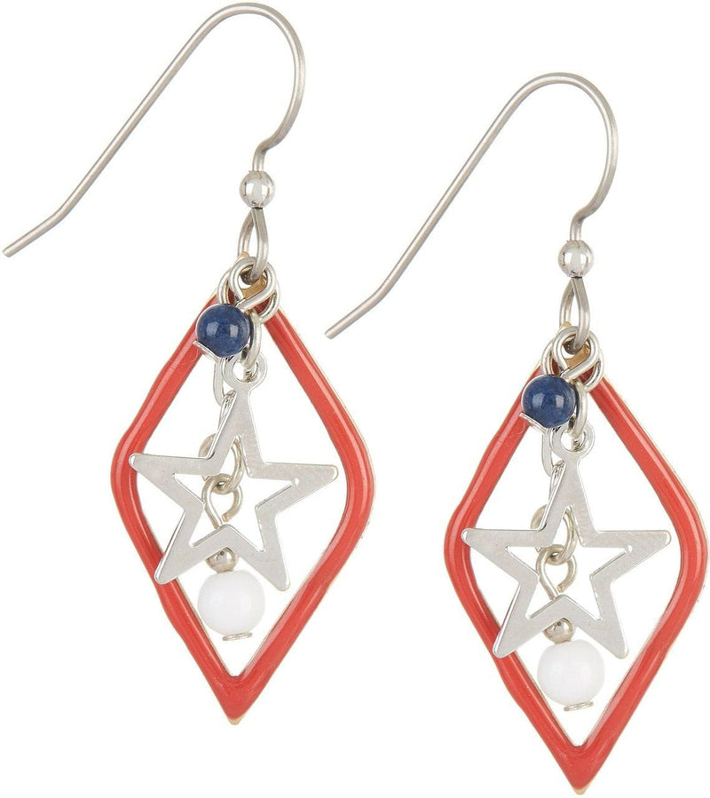 Open Diamond Shape Star Earrings - Shelburne Country Store