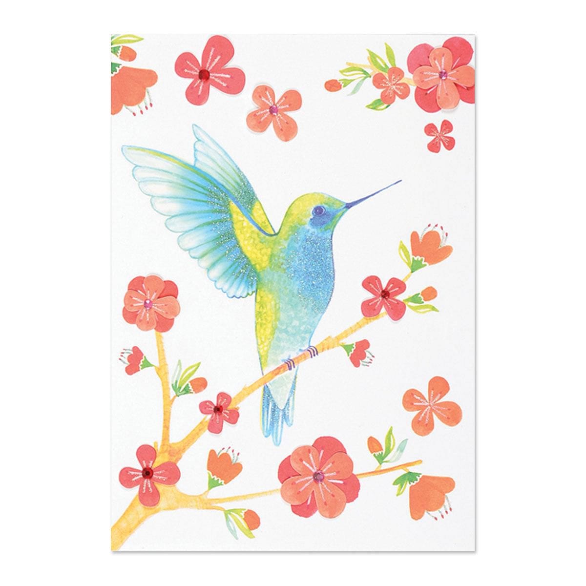 Hummingbird on Branch Blank Card - Shelburne Country Store