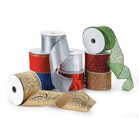 Wired 2.5-inch Christmas Ribbon Roll - - Shelburne Country Store