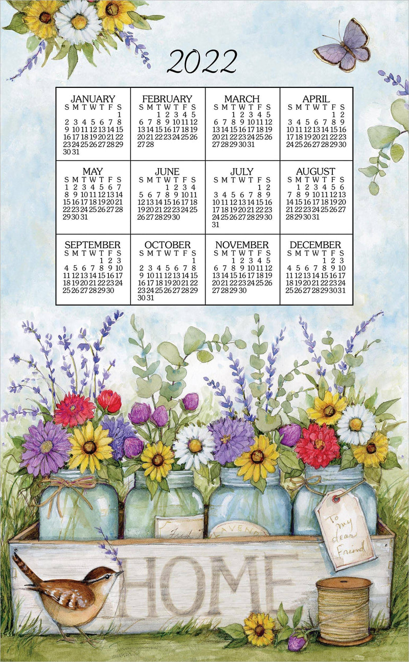 2022 Linen Calendar Towel -  Home Floral - Shelburne Country Store