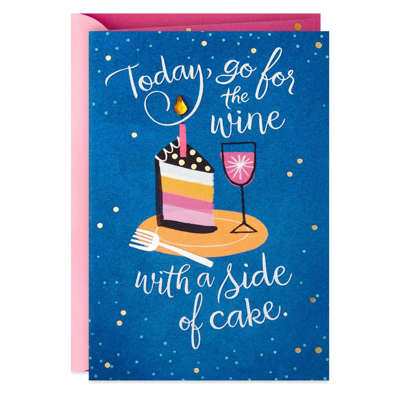 Wine and a Side of Cake Funny Birthday Card - Shelburne Country Store