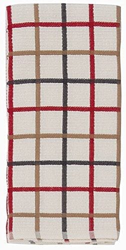 Taupe Windowpane Ribbed Terry Towel - Shelburne Country Store