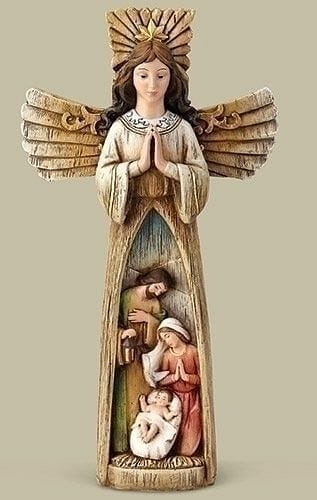 Angel With Holy Family In Skirt - 11" - Shelburne Country Store