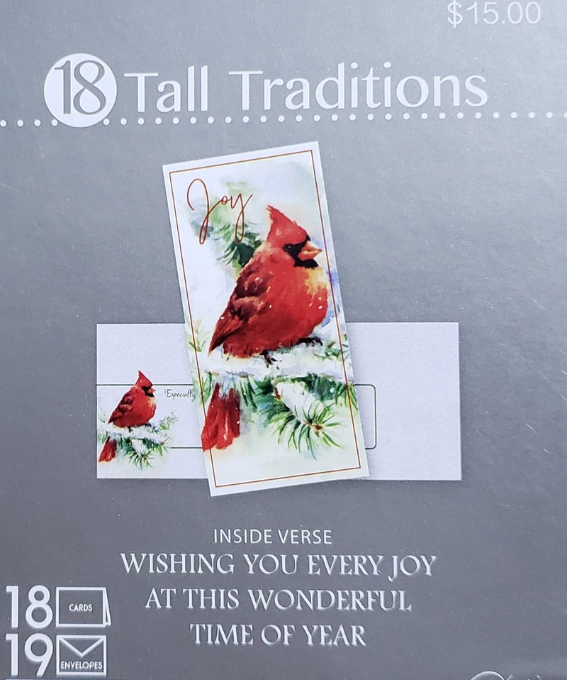 Tall Traditions 18 Card Set - Christmas Cardinal - Shelburne Country Store