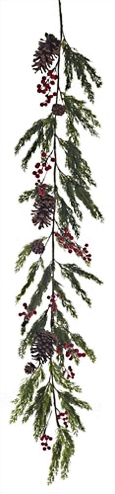 5 Foot Faux Pine and Berry Garland - Shelburne Country Store