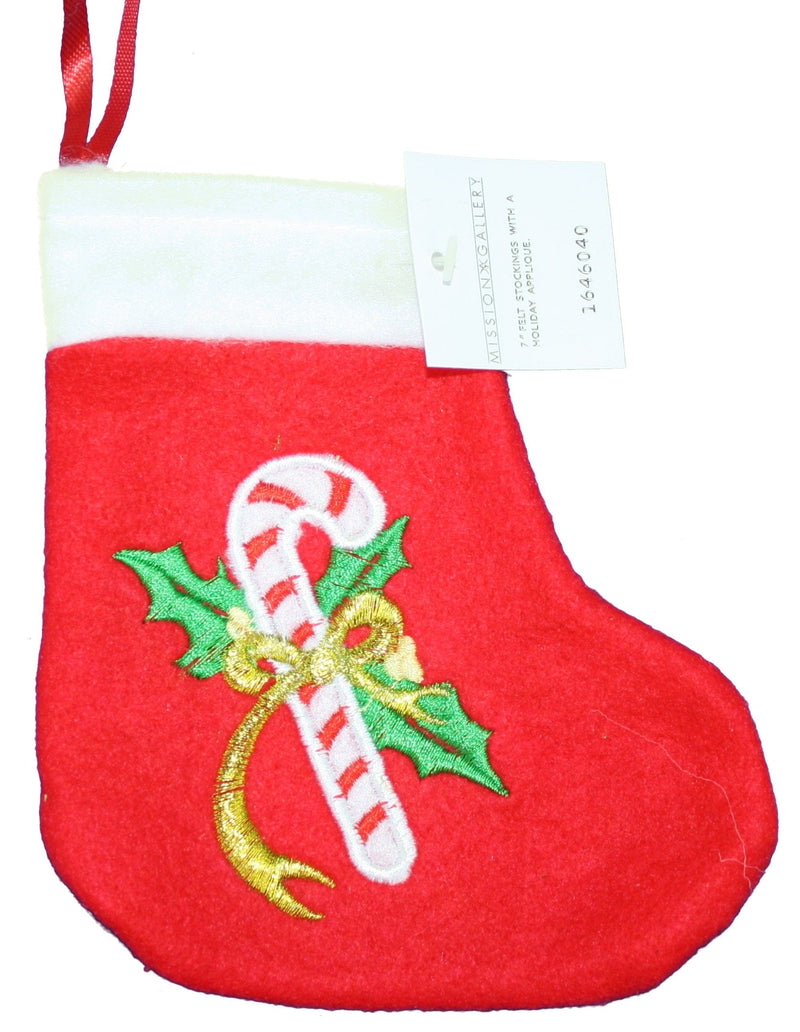 7 inch Felt Stockings With A Holiday Icon - - Shelburne Country Store