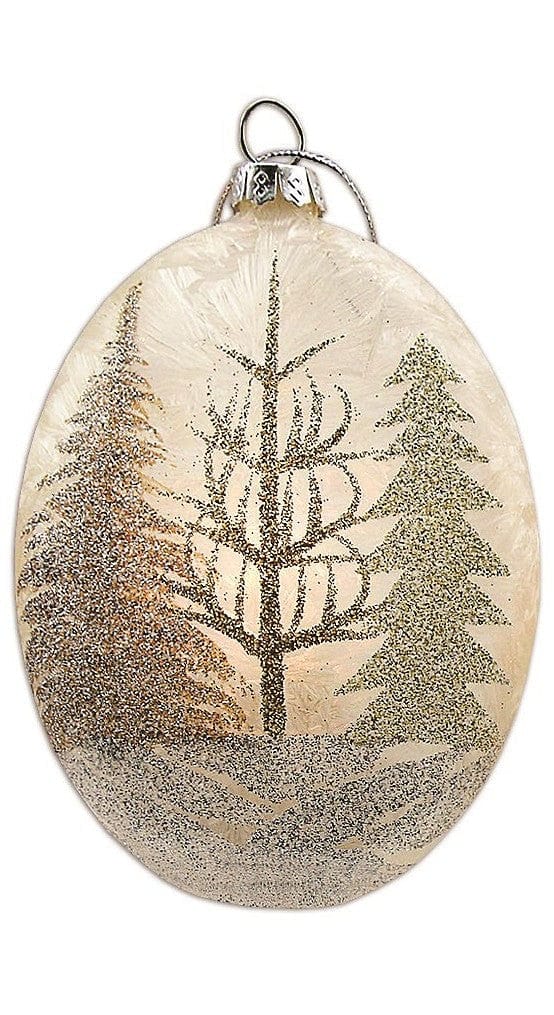 Oval Glass 'Lightable' Glass Forest Ornament -  Style A - Shelburne Country Store