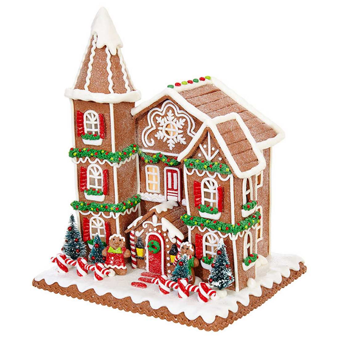 12 Inch Lighted LED Gingerbread Church - Shelburne Country Store