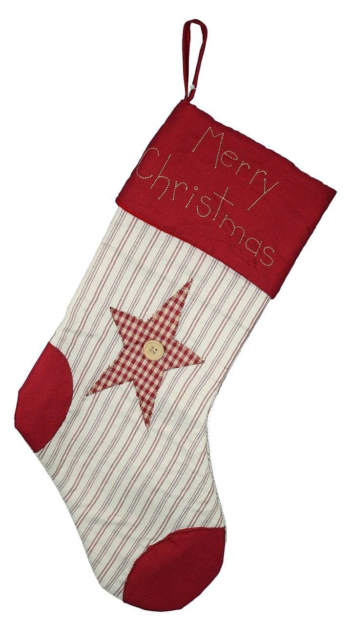 Tii Collections Fabric Applique Stocking - - Shelburne Country Store