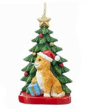 Cat with a Christmas Tree Ornament - - Shelburne Country Store
