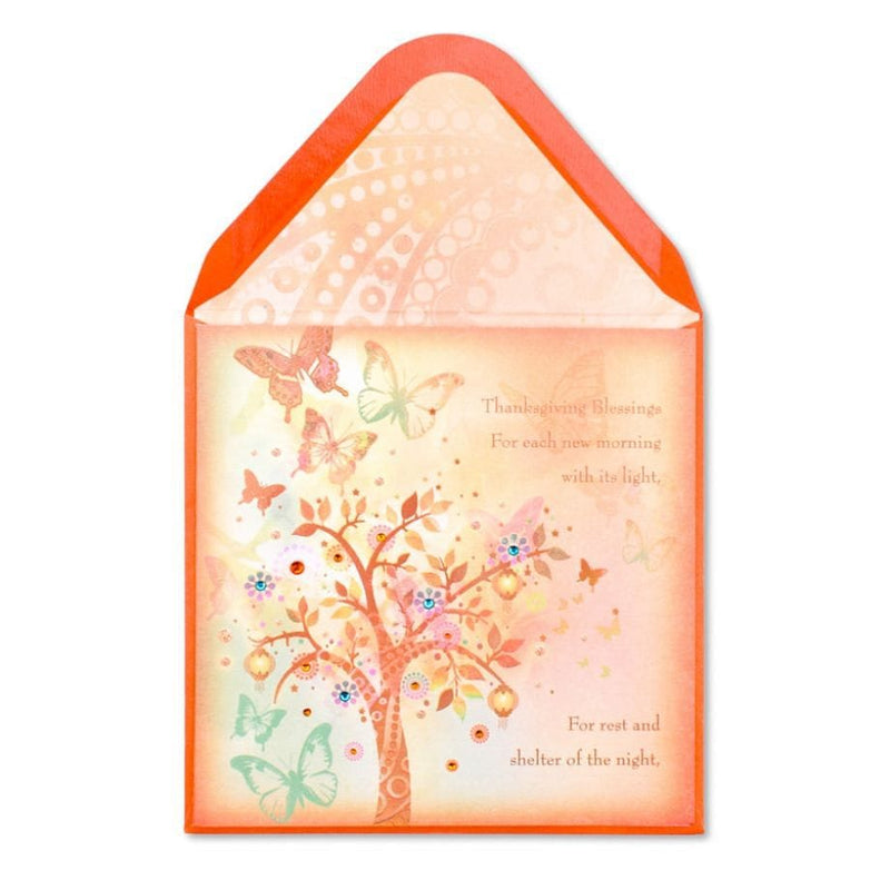 Thanksgiving Tree & Butterflies Thanksgiving Card - Shelburne Country Store