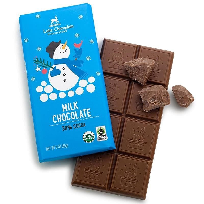 Milk Chocolate Holiday Organic Bar - Shelburne Country Store
