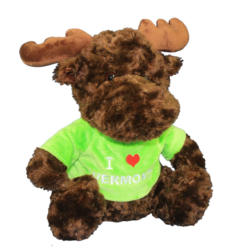 10 Inch Plush Moose with "I Love Vermont" T-Shirt - Shelburne Country Store