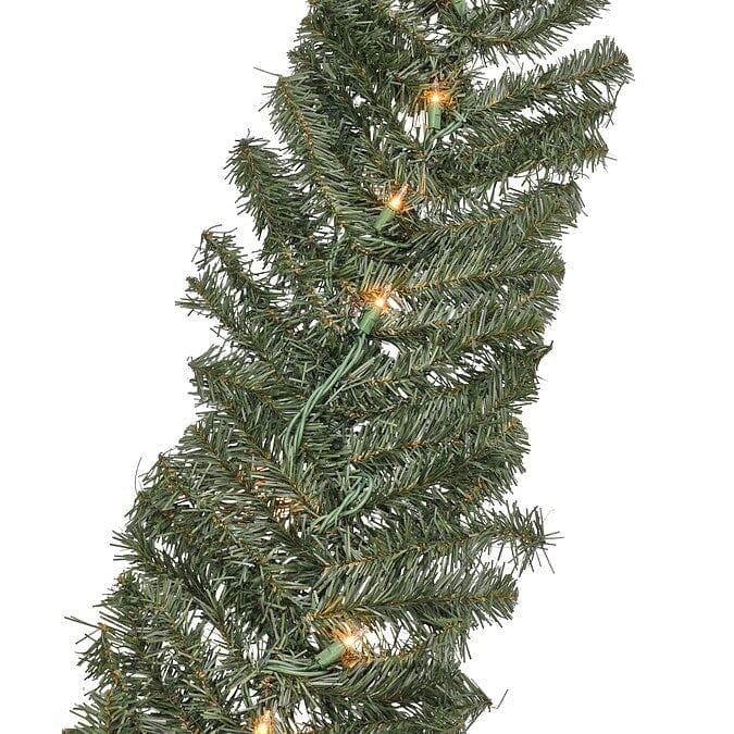 Pre-lit 9-ft Ellston Pine Garland with White Incandescent Lights - Shelburne Country Store