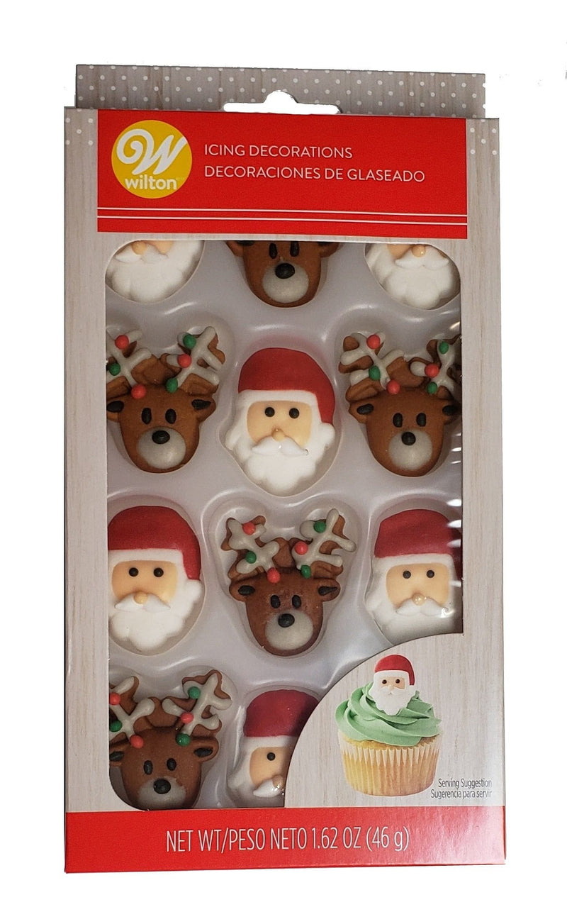 Wilton Santa and Reindeer Royal Icing Decorations - Shelburne Country Store