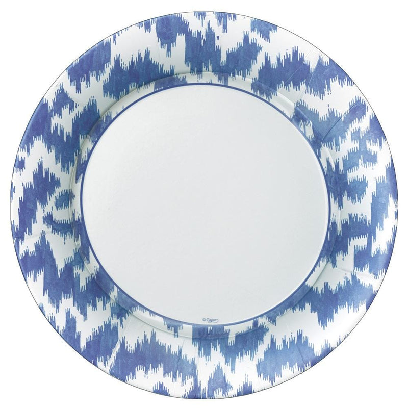 Modern Moir Paper Dinner Plates in Blue - 8 Per Package - Shelburne Country Store