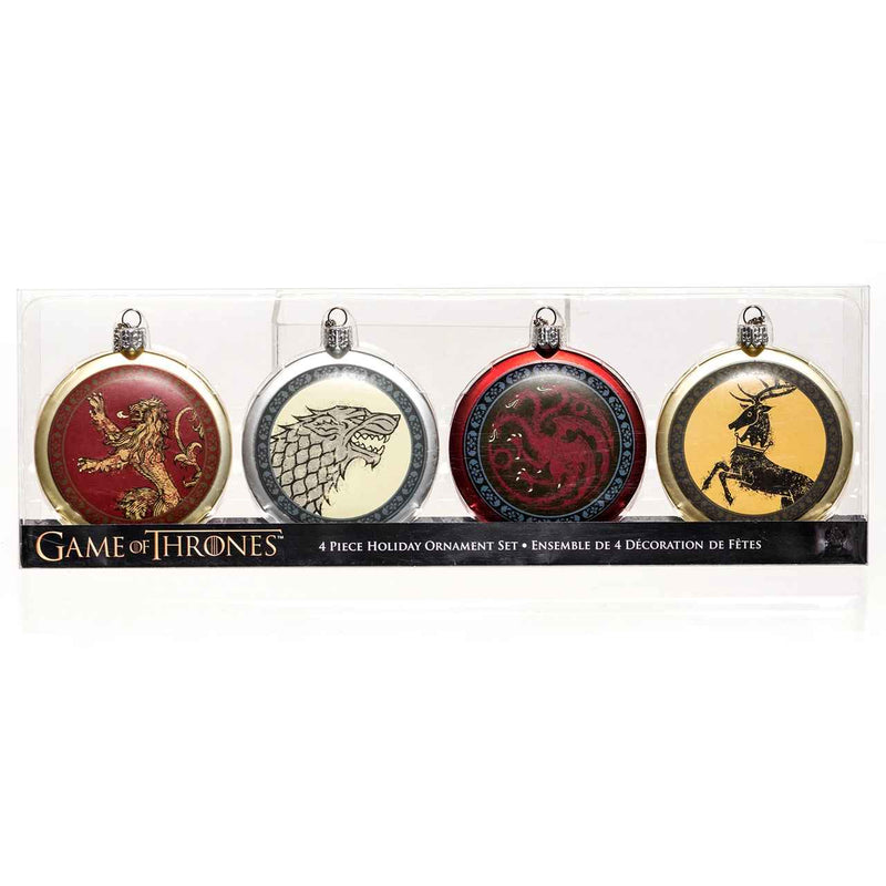 Game Of Thrones Disc Ornaments - 4 Piece Box Set - Shelburne Country Store