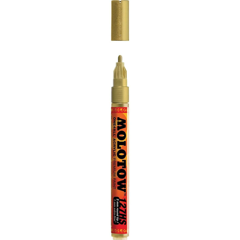 Molotow One4All Acrylic Paint Marker - Metallic Gold - 2mm Bullet Tip - Shelburne Country Store