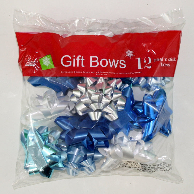 Stick on Bows - 12 Assorted Medium Size - - Shelburne Country Store